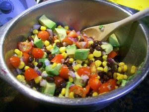 salad reciope black beans and chick peas